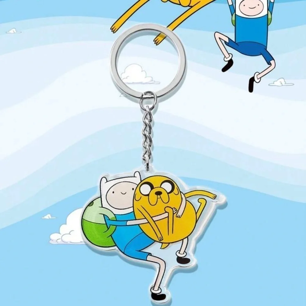 ADVENTURE TIME Cartoon Pattern Acrylic Keychain Bag Pendant NWOT
